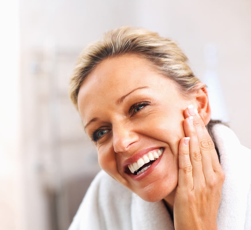 woman with plump glowing skin